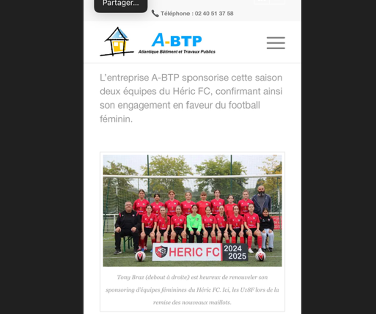 Sponsoring Section féminine